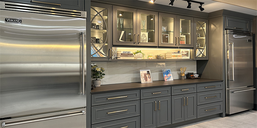 Elegant Smokey Gray Assembled Kitchen Cabinets - RTA Wood Cabinets