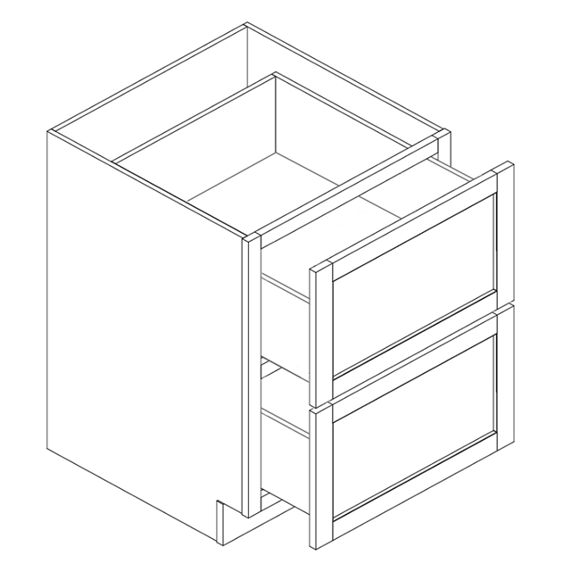 Coastal Shaker White Drawer Base w/ 2 Drawers